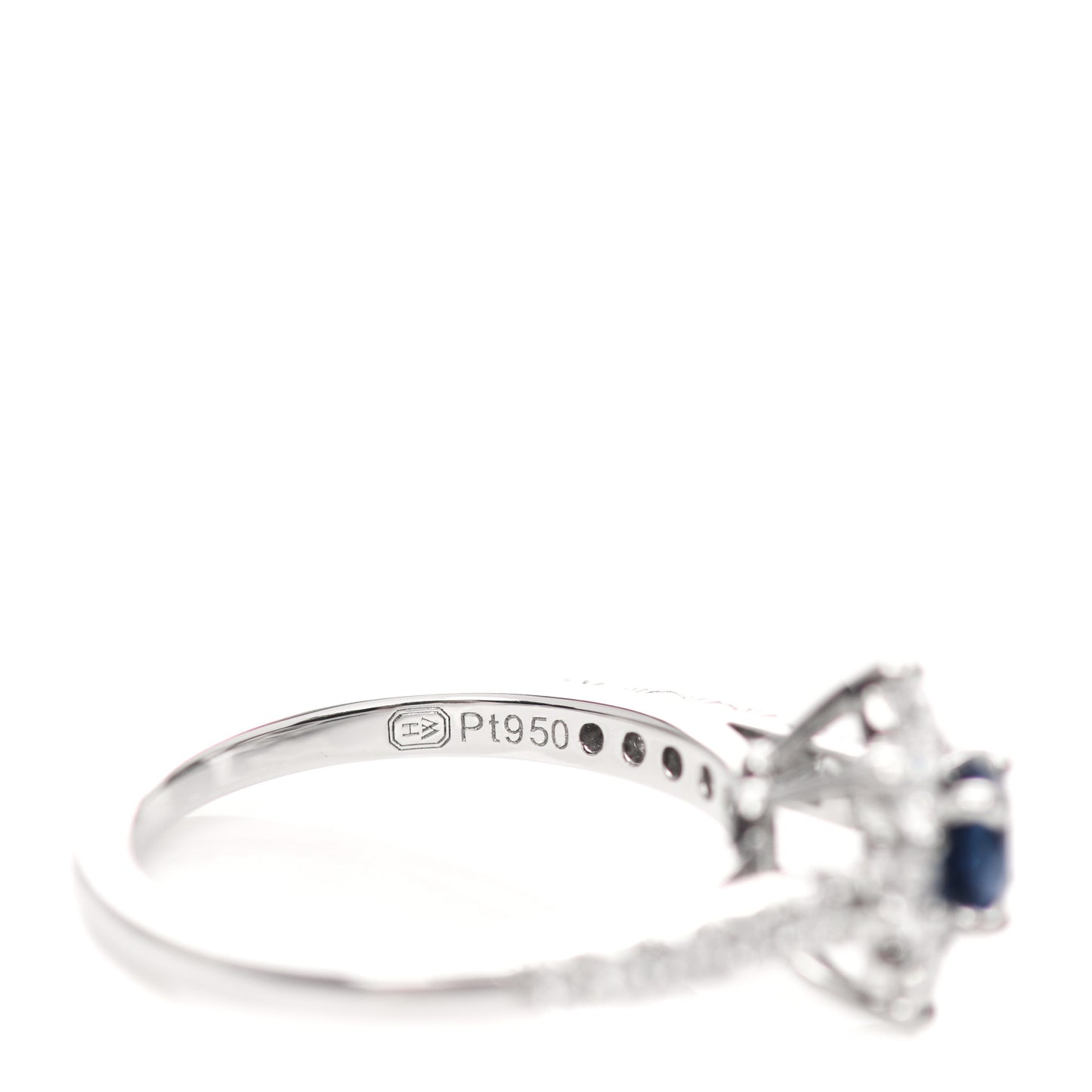 Platinum Diamond Blue Sapphire Petite Sunflower Ring 47 4.25