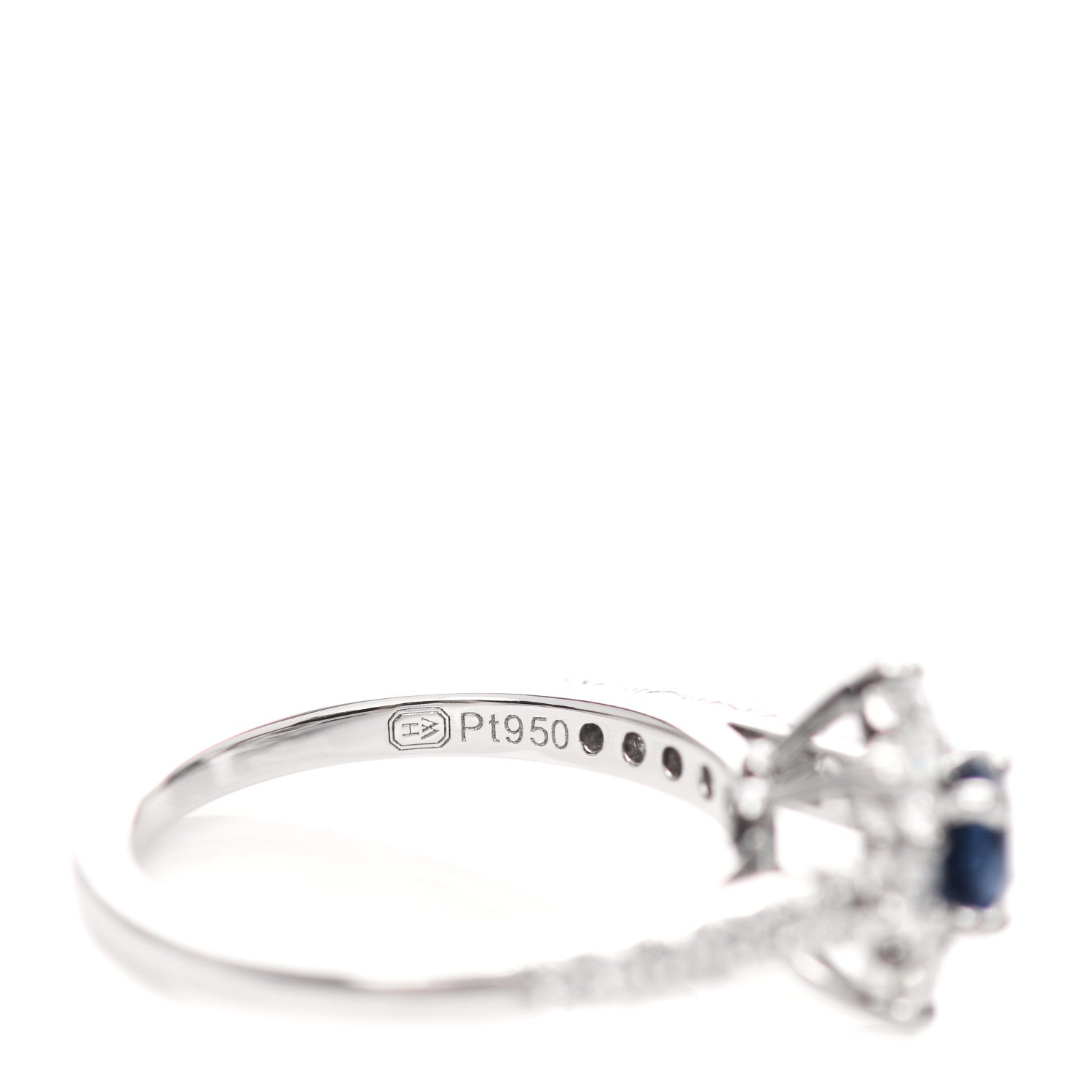 Harry Winston Platinum Diamond Blue Sapphire Petite Sunflower Ring 47 4.25 5 of 5