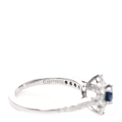 Harry Winston Platinum Diamond Blue Sapphire Petite Sunflower Ring 47 4.25 5 of 5