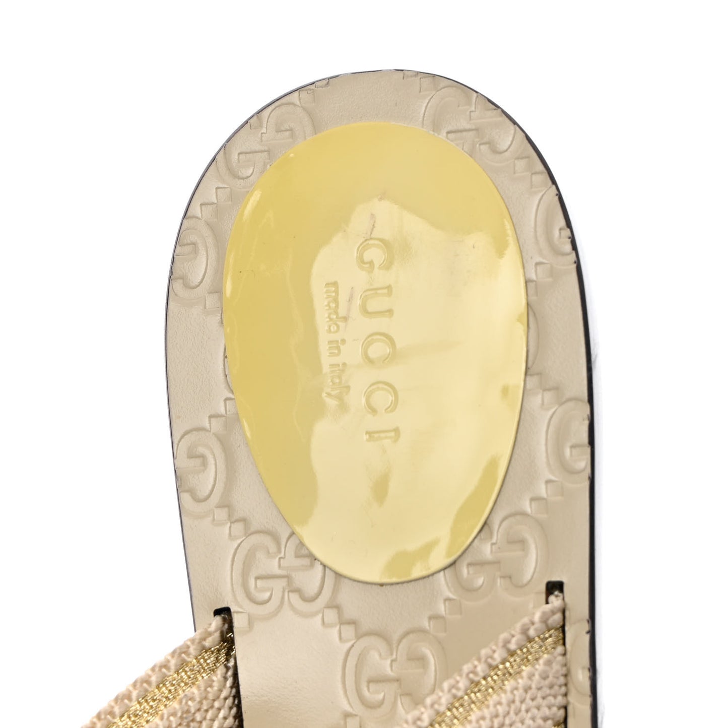 Guccissima Web Interlocking G Thong Sandals 39.5 Beige