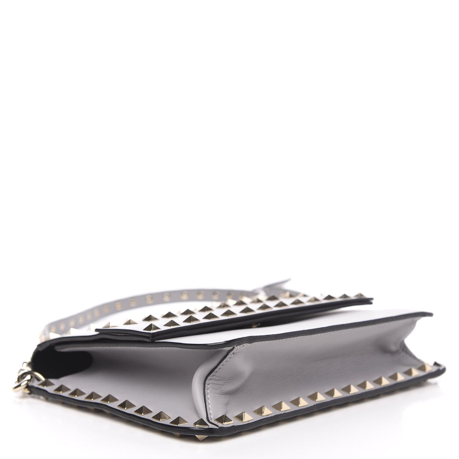 Valentino Garavani Vitello Rockstud Side Slip Crossbody Pastel Grey 4 of 13