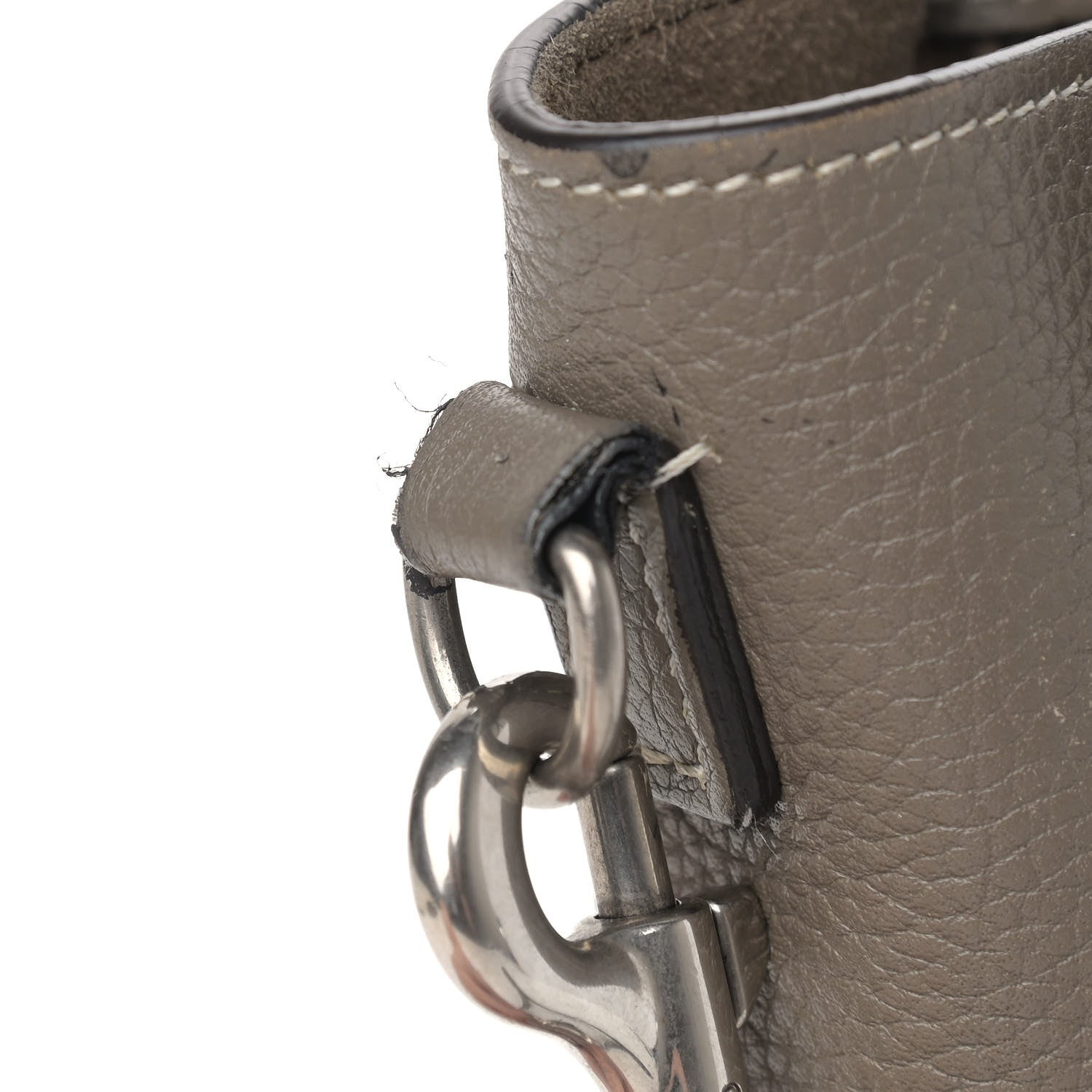 Celine Drummed Calfskin Nano Luggage Souris 10 of 12
