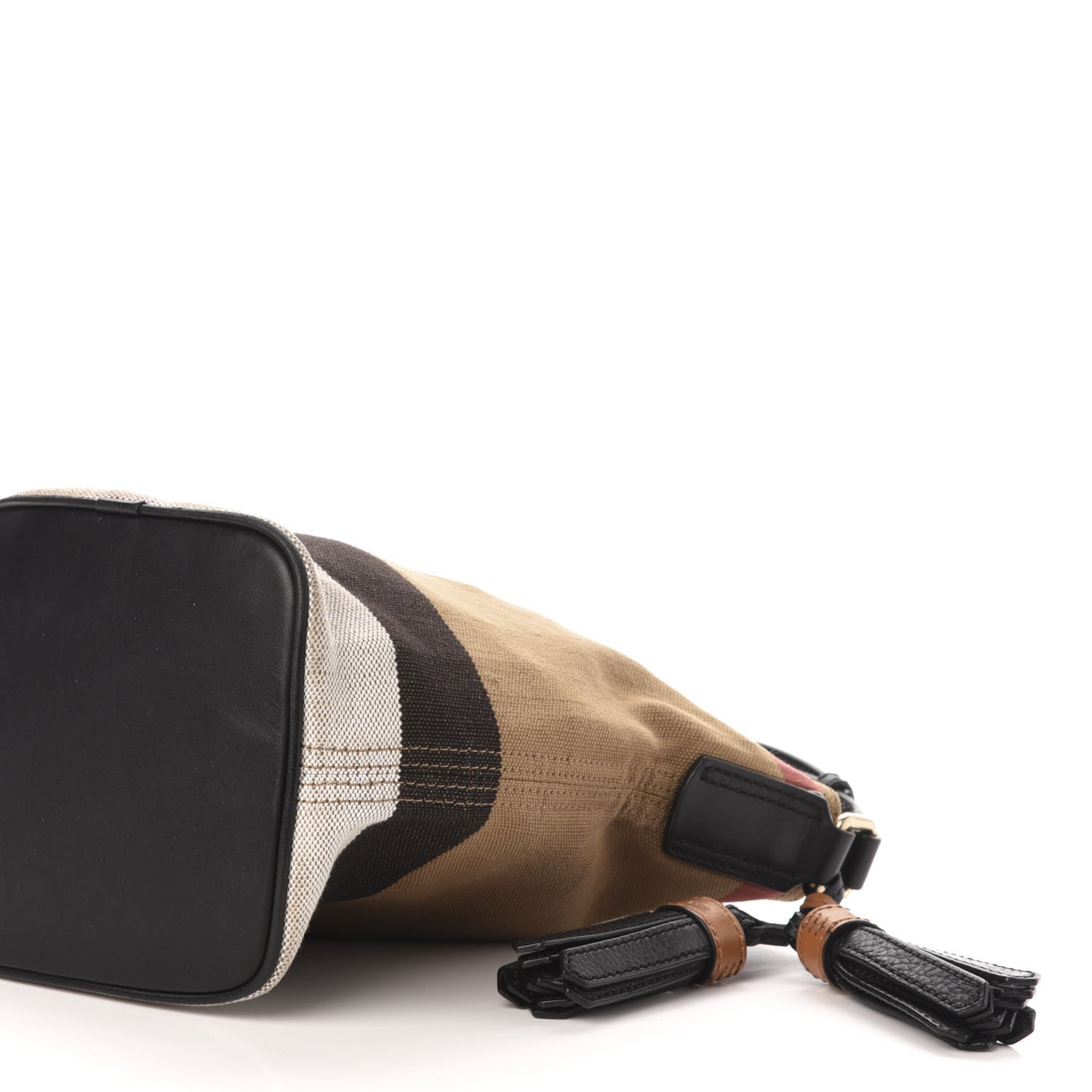 Burberry Canvas Mega Check Mini Ashby Tassel Crossbody Black 10 of 13