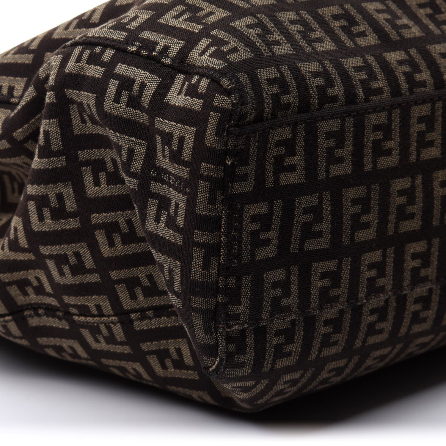 Fendi Zucchino Vitello Small Tote Testa di Moro Beige 10 of 18