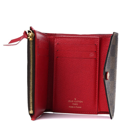 Louis Vuitton Damier Ebene Victorine Wallet Red 5 of 18