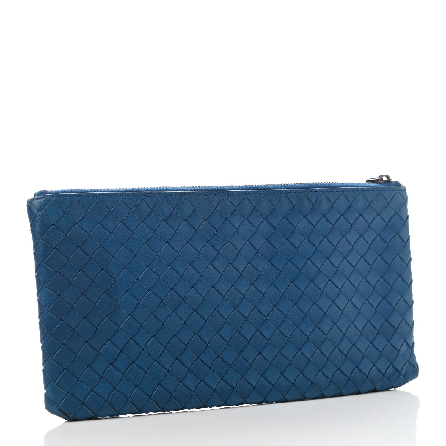 Bottega Veneta Nappa Intrecciato Zip Pouch Blue 3 of 7