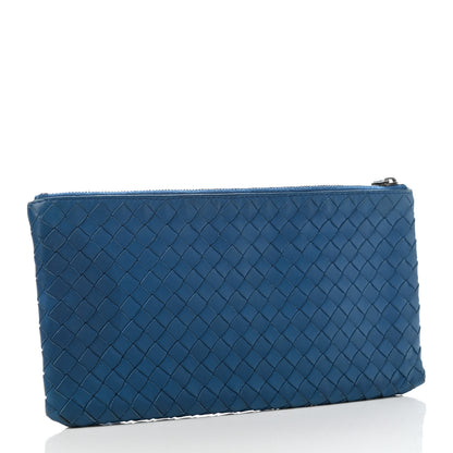 Bottega Veneta Nappa Intrecciato Zip Pouch Blue 3 of 7