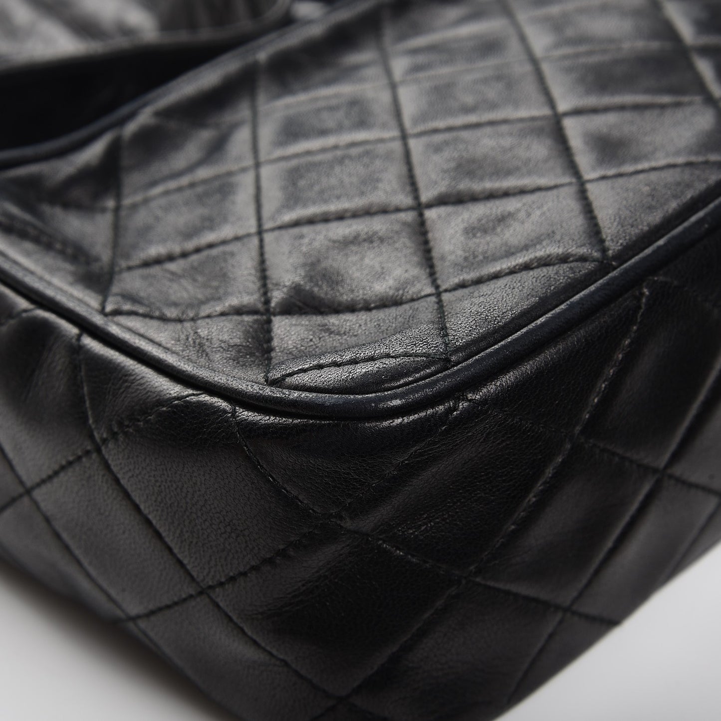 Lambskin Quilted Tassel Camera Case Black