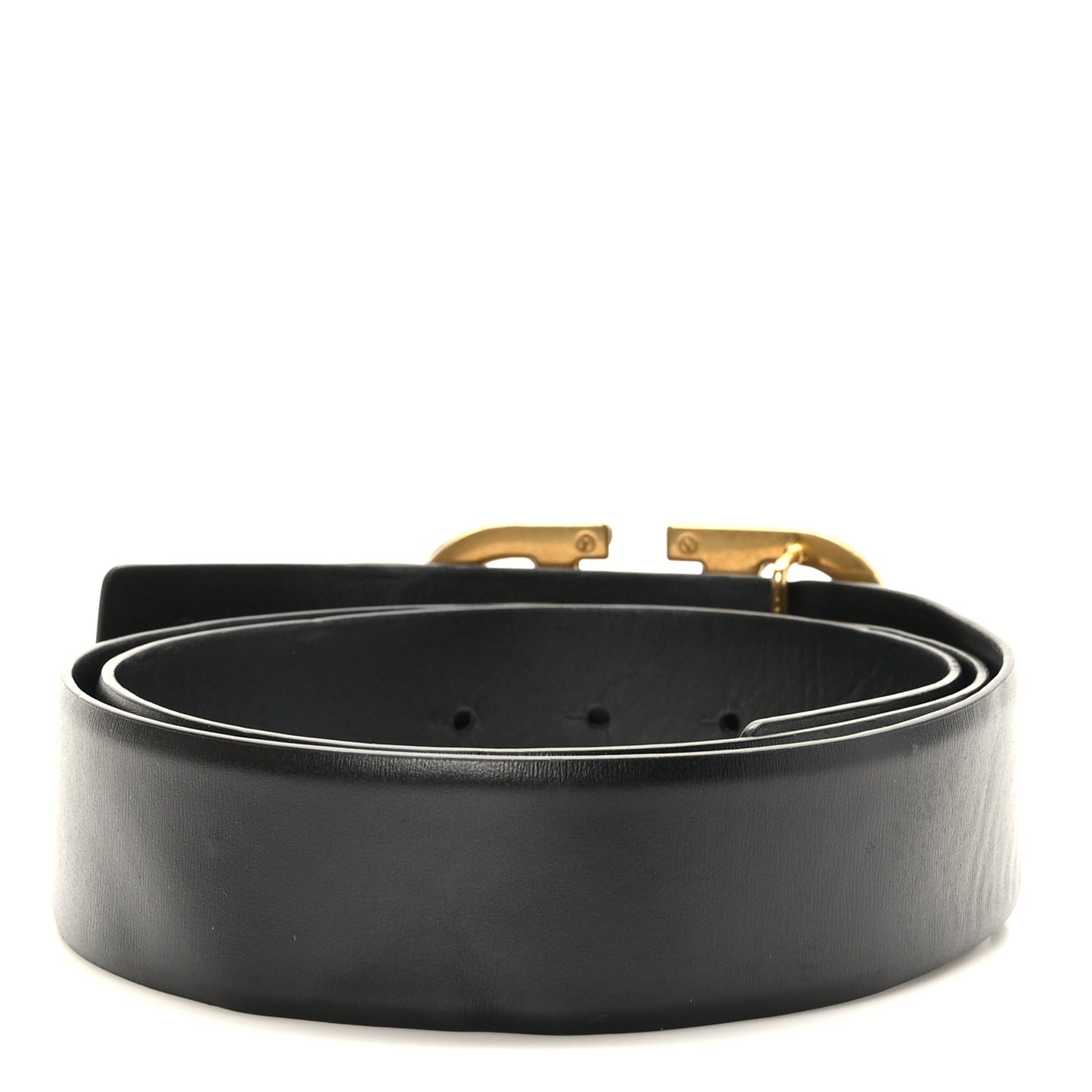 Glossy Calfskin Monochrome 40mm VLogo Belt 80/32 Black