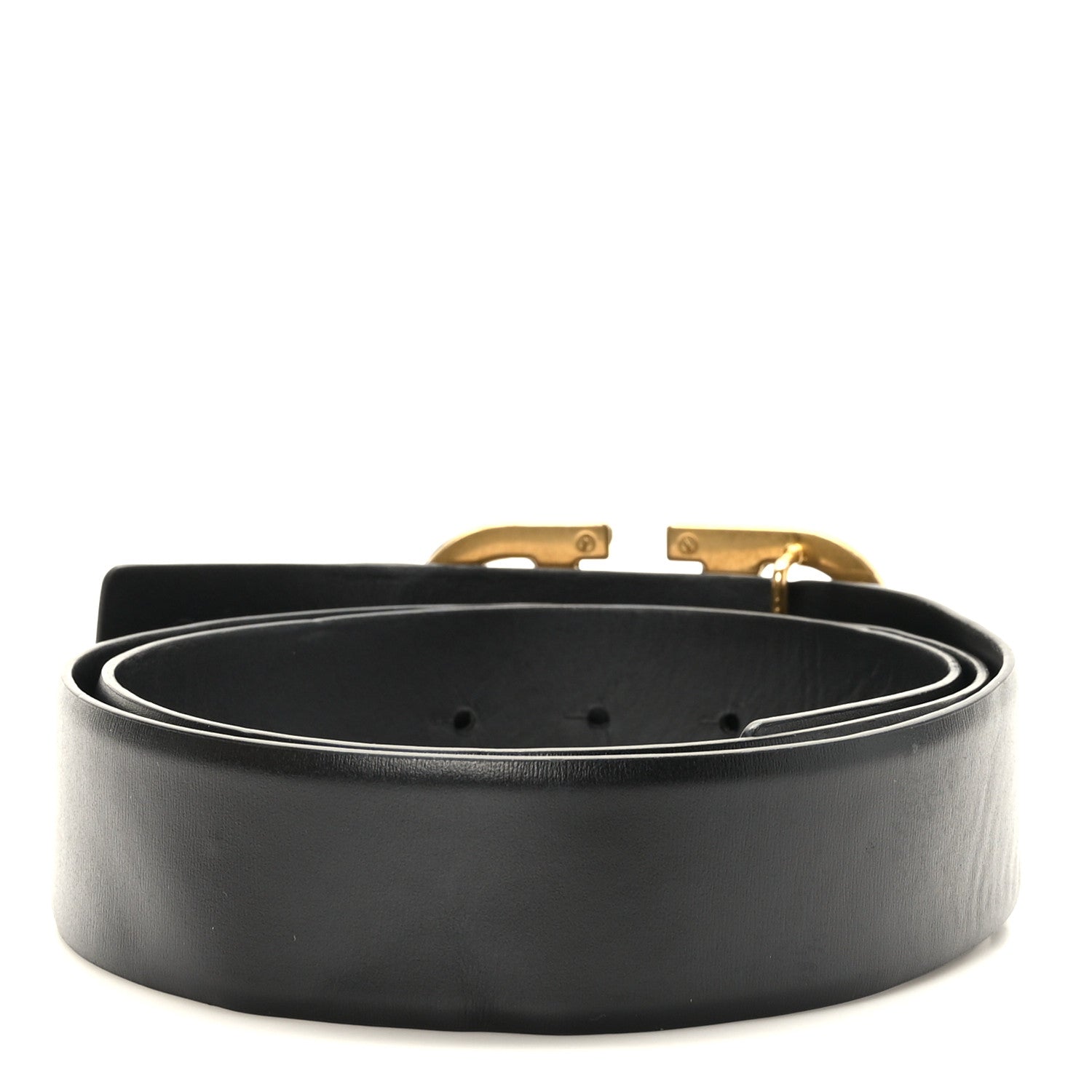 Valentino Garavani Glossy Calfskin Monochrome 40mm VLogo Belt 80/32 Black 2 of 6