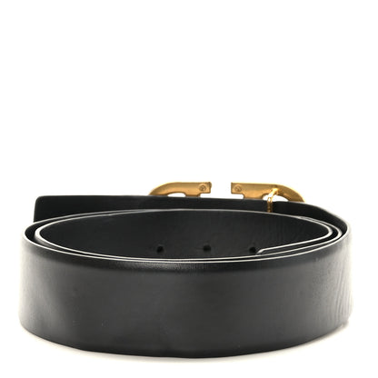 Valentino Garavani Glossy Calfskin Monochrome 40mm VLogo Belt 80/32 Black 2 of 6