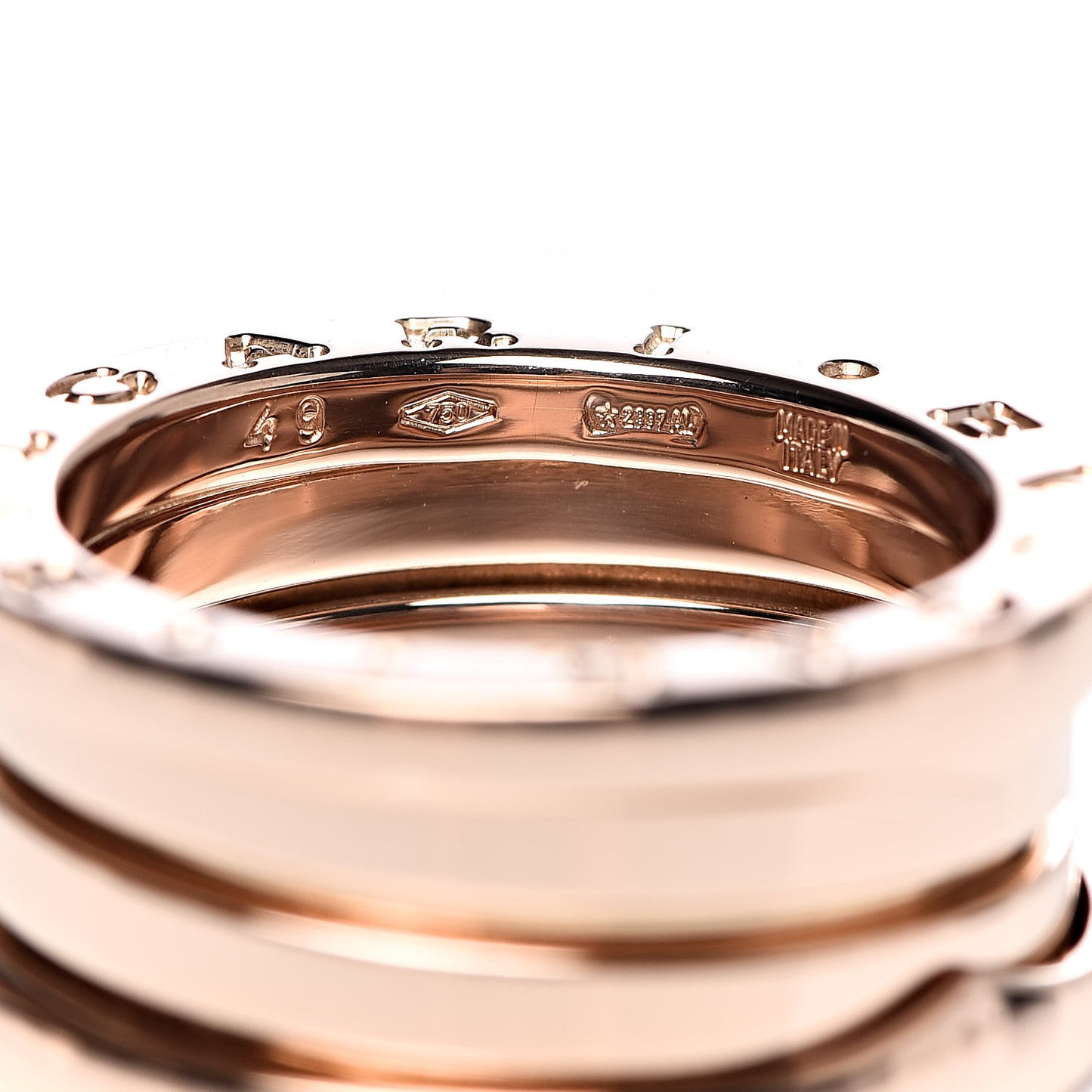 18K Rose Gold B.Zero1 Three-Band Ring 49 4.75