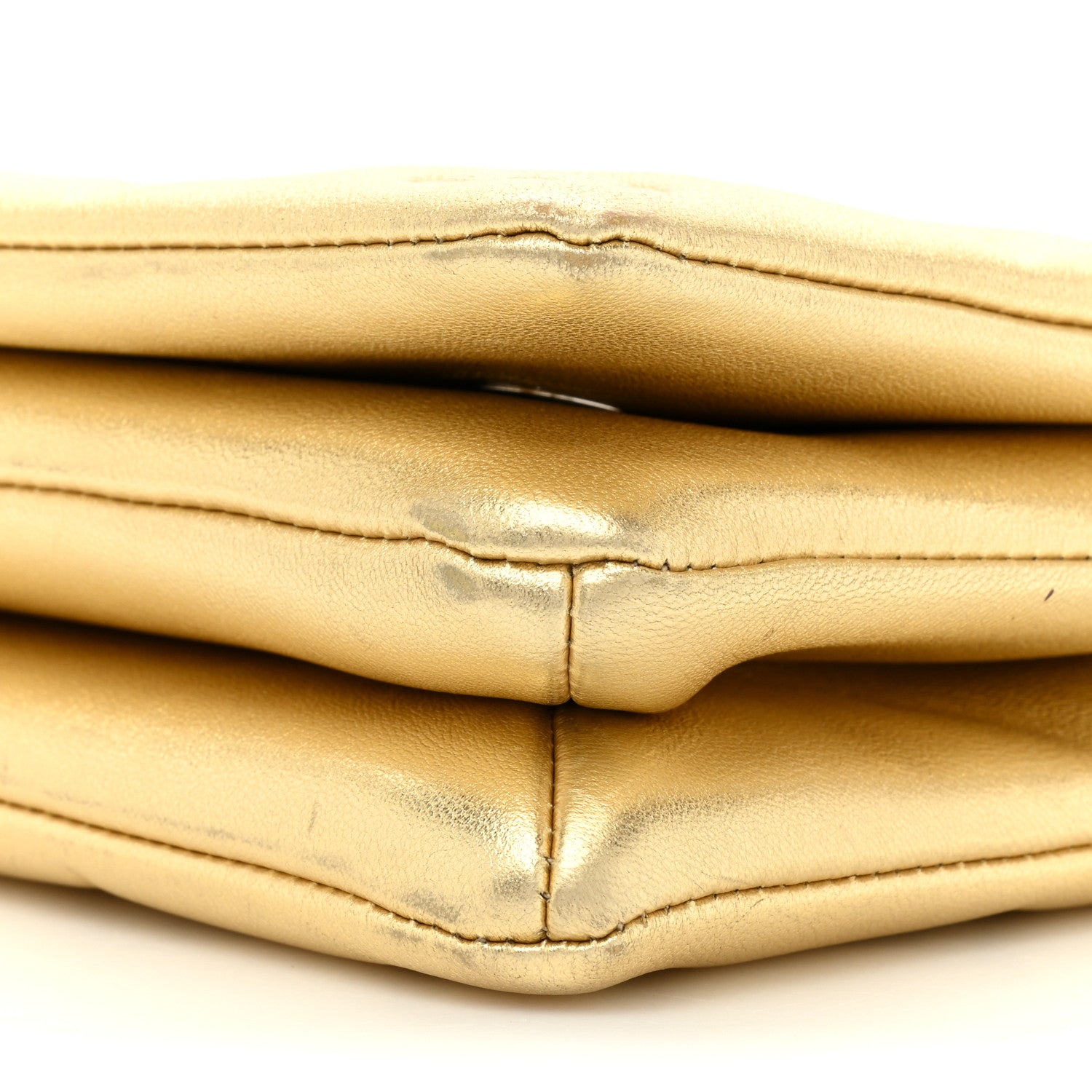 Louis Vuitton Metallic Lambskin Embossed Monogram Pochette Coussin Gold 8 of 12