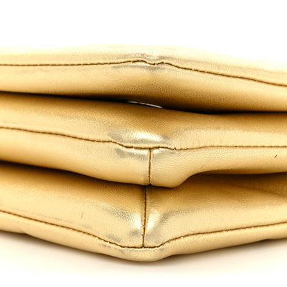 Louis Vuitton Metallic Lambskin Embossed Monogram Pochette Coussin Gold 8 of 12