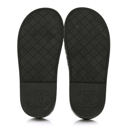Chanel Lambskin Quilted CC Mules Sandals 37 Black 5 of 11