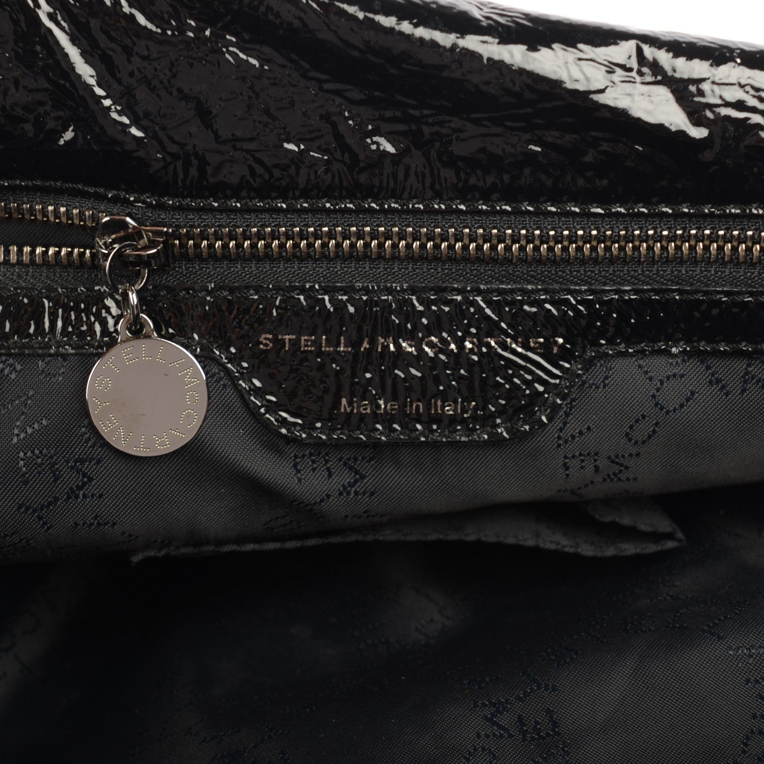 Stella McCartney Crinkled Patent East West Falabella Tote Black 6 of 7
