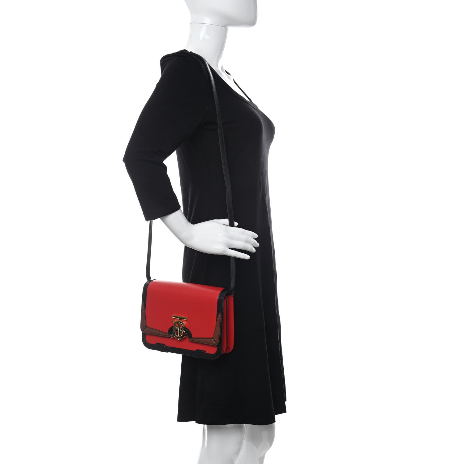 Burberry Applique Smooth Calfskin Small TB Bag Bright Red 2 of 11