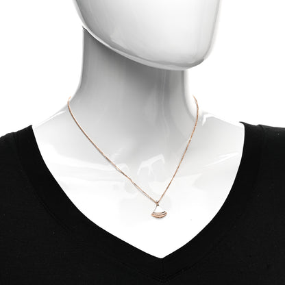 Bulgari 18K Rose Gold Diamond Mother of Pearl Divas' Dream Pave Pendant Necklace 2 of 5