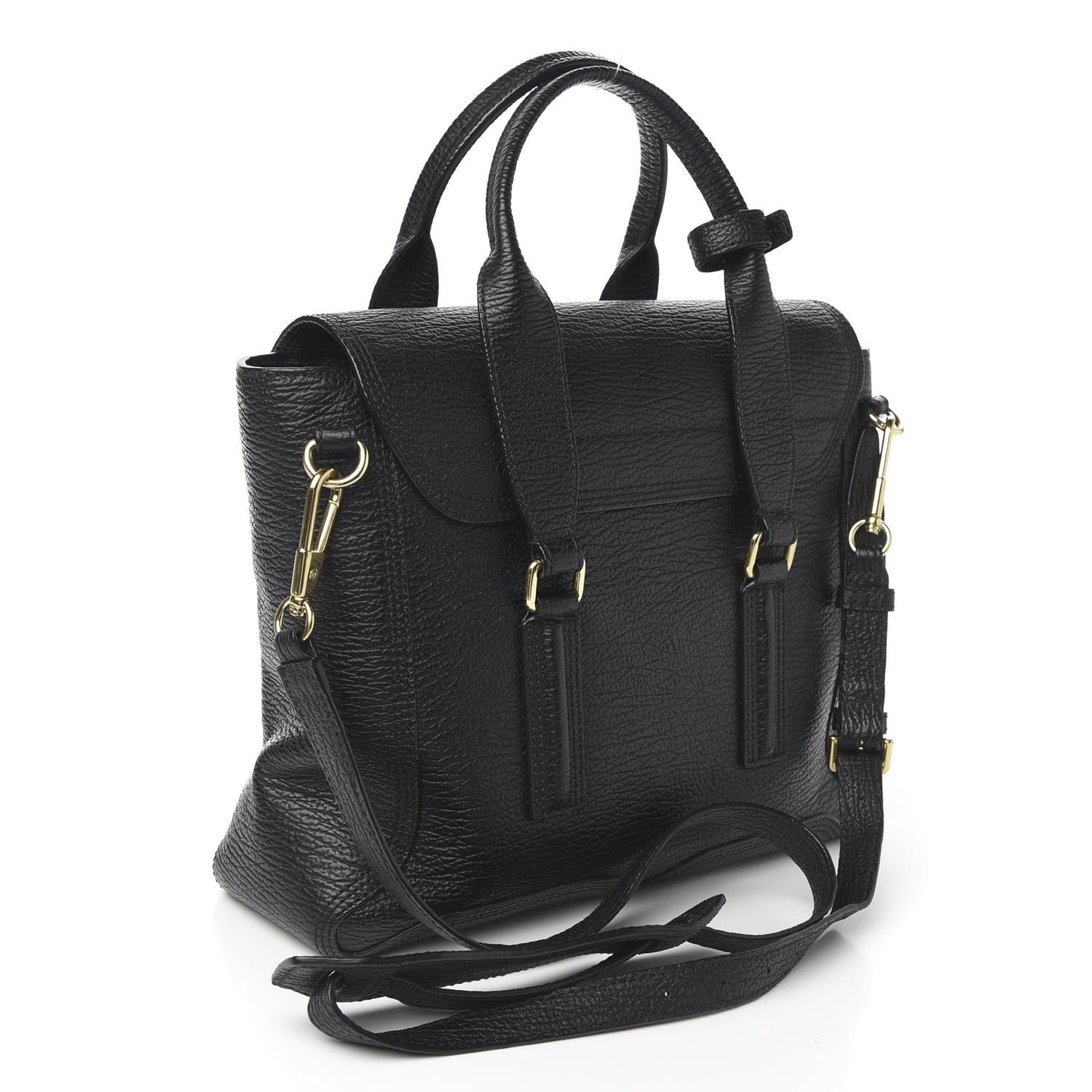 3.1 Textured Calfskin Medium Pashli Satchel Black