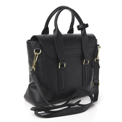 3.1 Phillip Lim 3.1 Textured Calfskin Medium Pashli Satchel Black 2 of 9