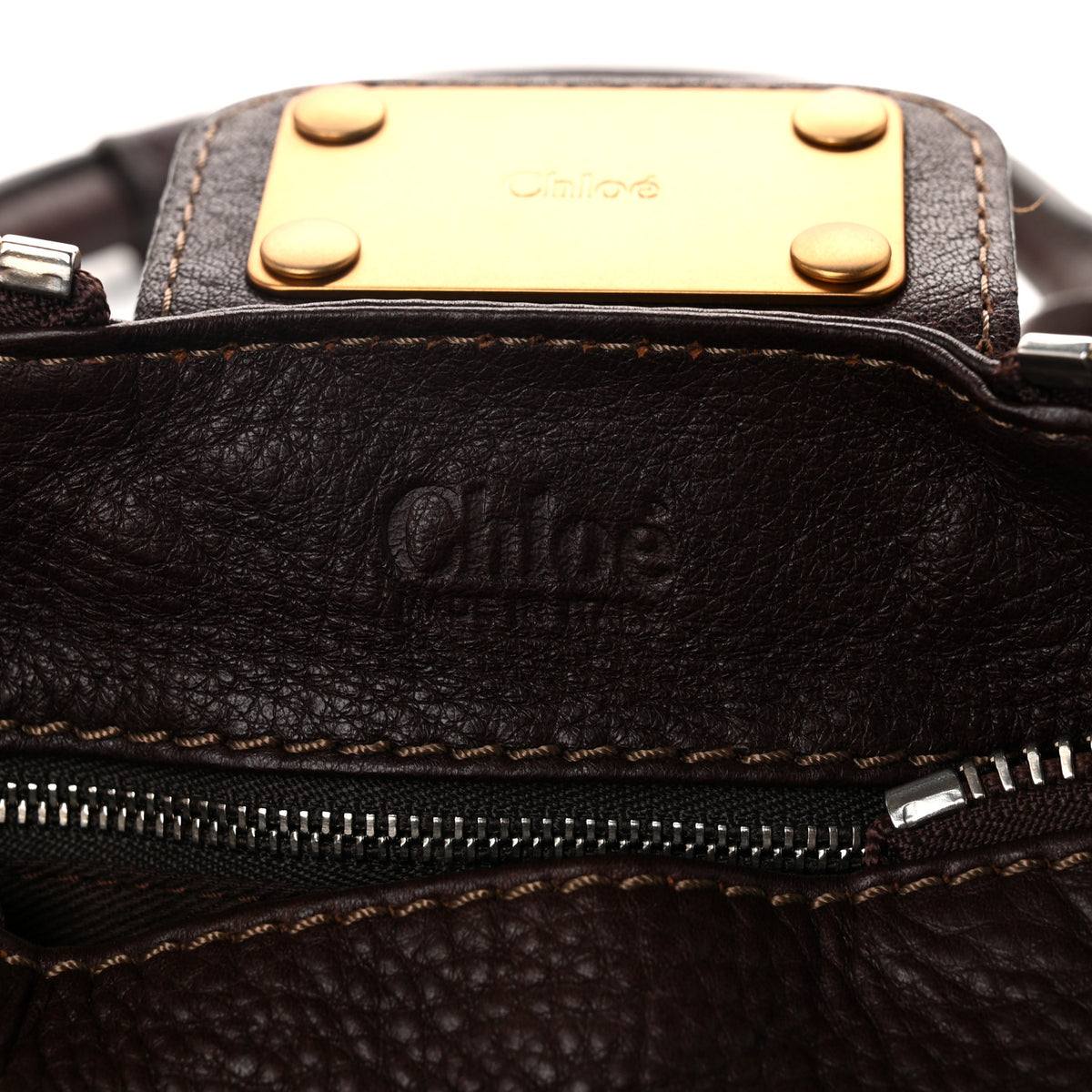 Calfskin Medium Paddington Satchel Chocolate