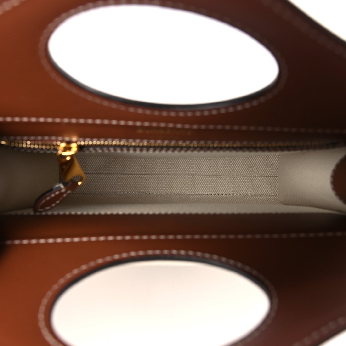 Canvas Smooth Calfskin Two Tone Mini Pocket Bag Tan