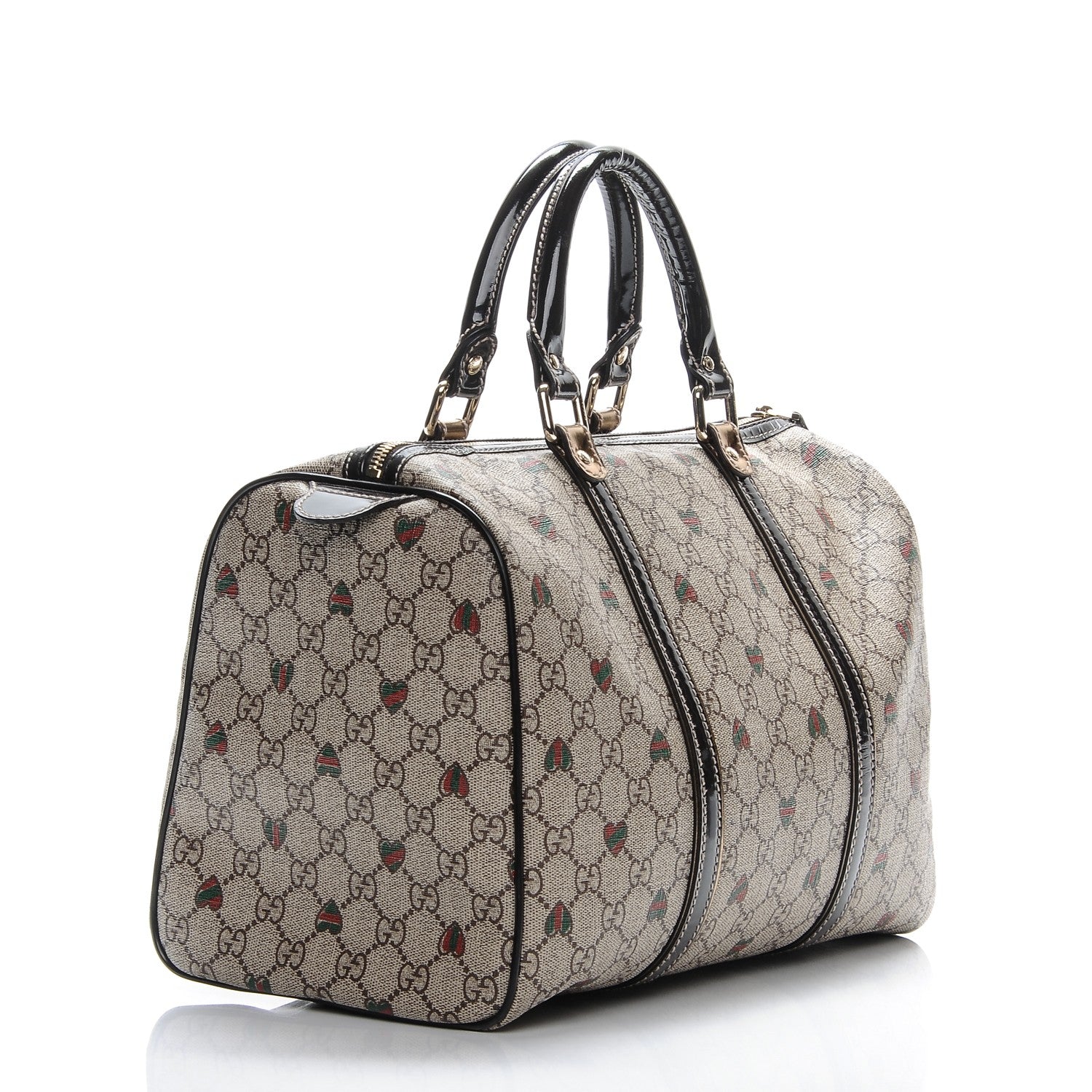 Gucci GG Plus Monogram Hearts Medium Joy Boston Dark Brown 3 of 7