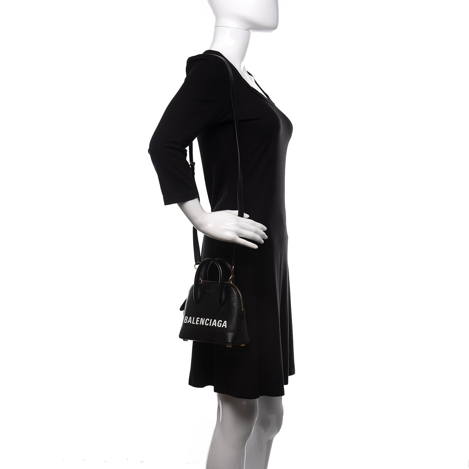 Balenciaga Grained Calfskin XXS Ville Top Handle Bag Black 2 of 9