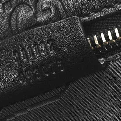 Gucci Guccissima Medium Zippered Shopping Tote Black 7 of 10