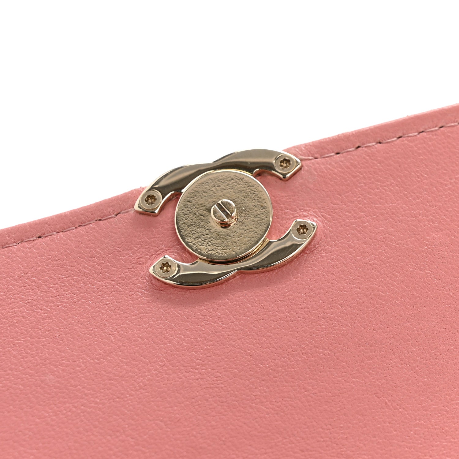 Chanel Lambskin Quilted Top Handle Flap Clutch With Chain Pink 11 of 13