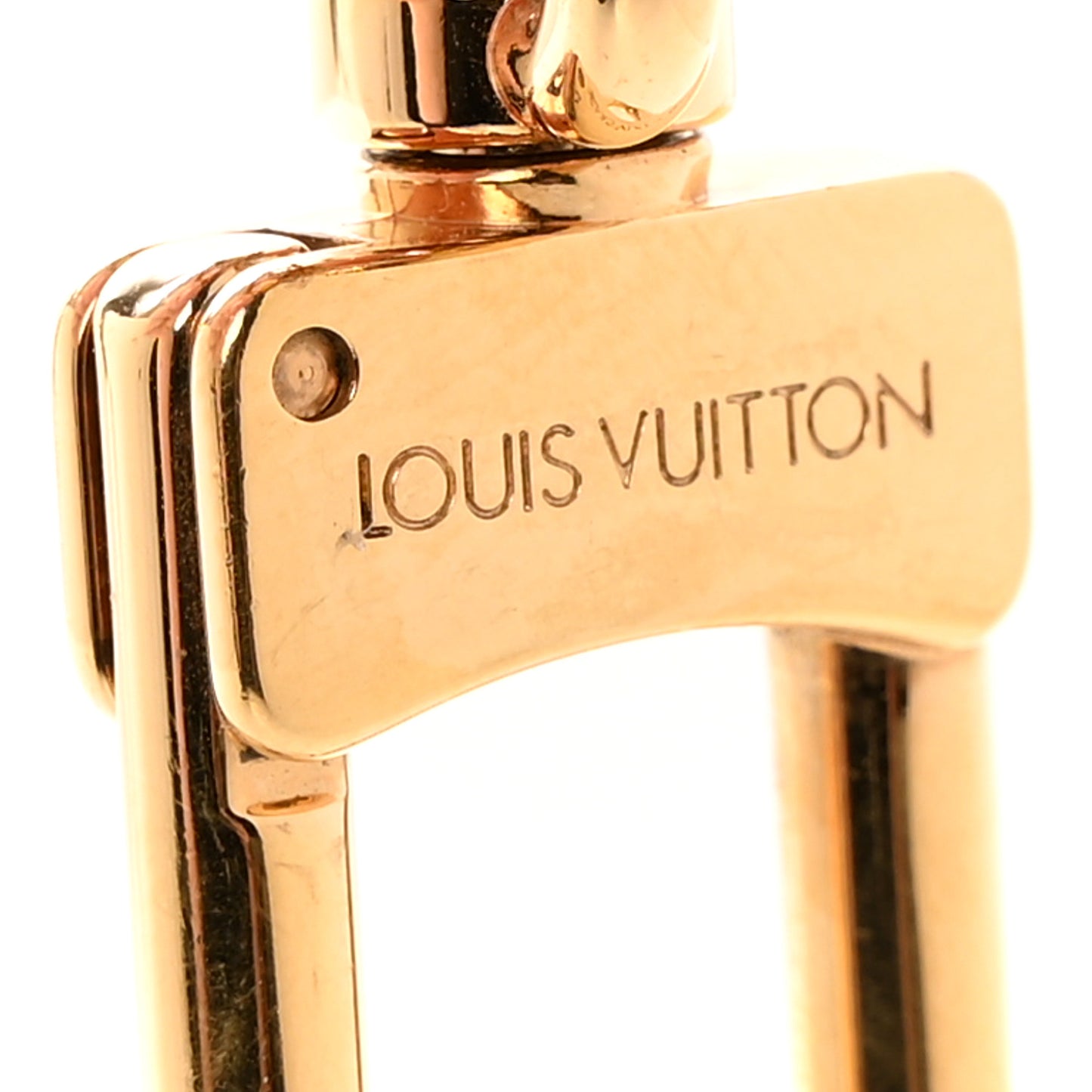 Metal LV Facettes Bag Charm Key Holder Gold