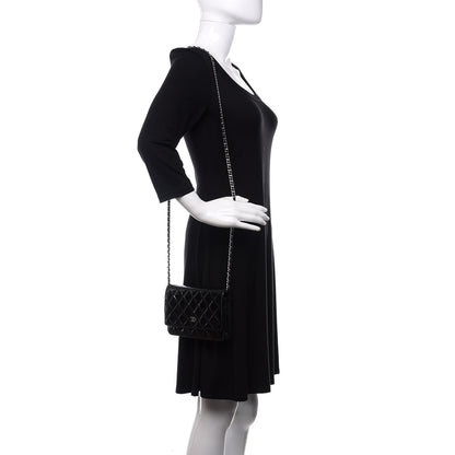Chanel Patent Quilted Wallet On Chain WOC Black 2 of 15