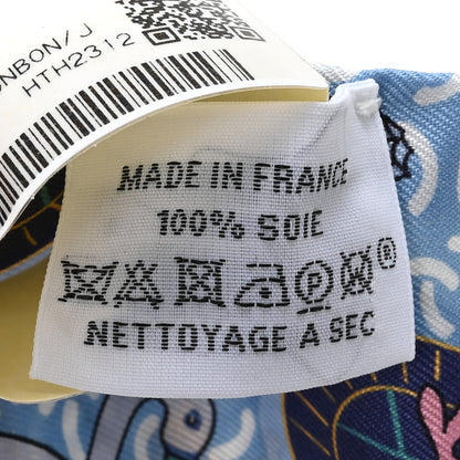 Hermes Silk Splash Park Twilly Bleu Rose Bonbon Jaune 3 of 3