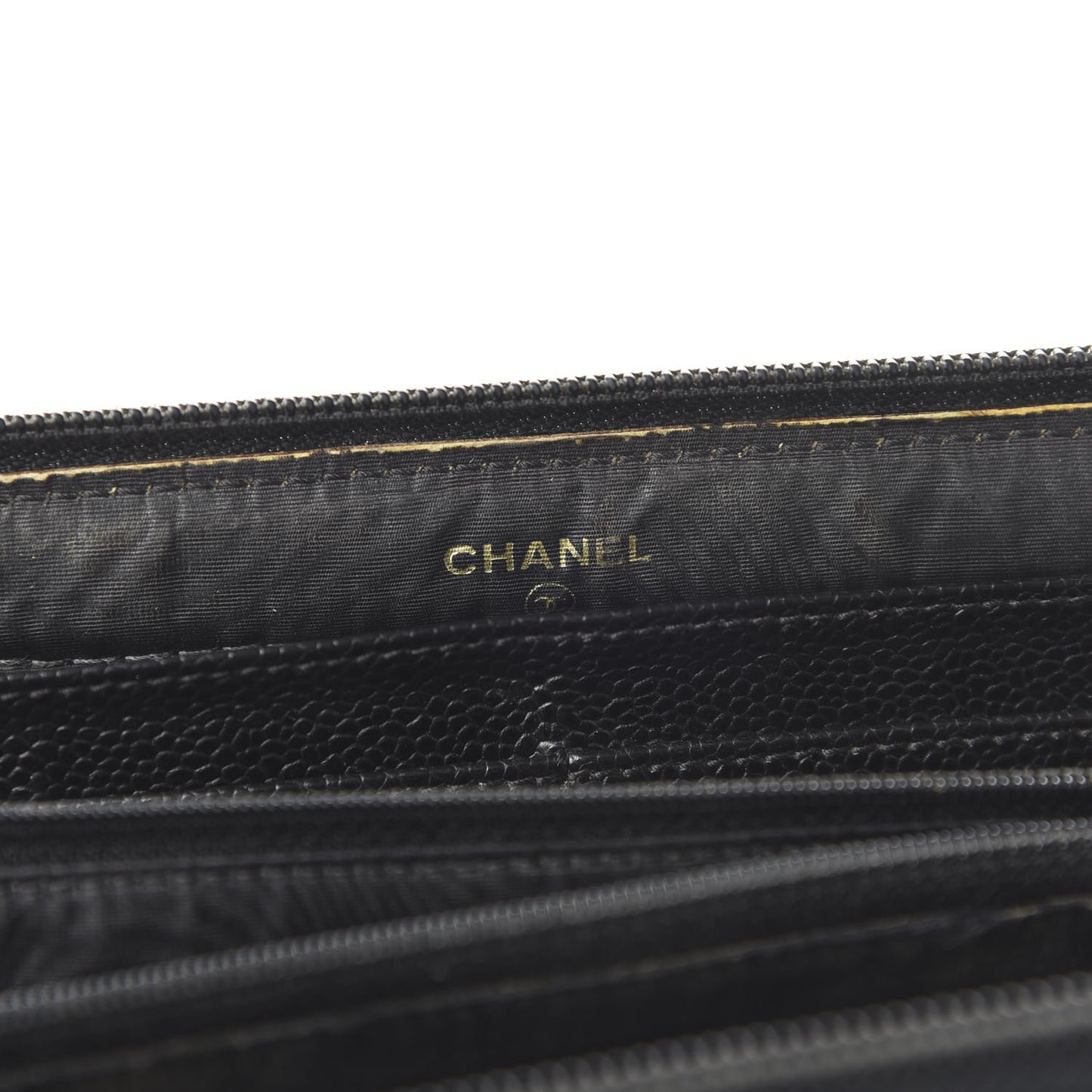Caviar Large Timeless CC Zip Around Wallet Black
