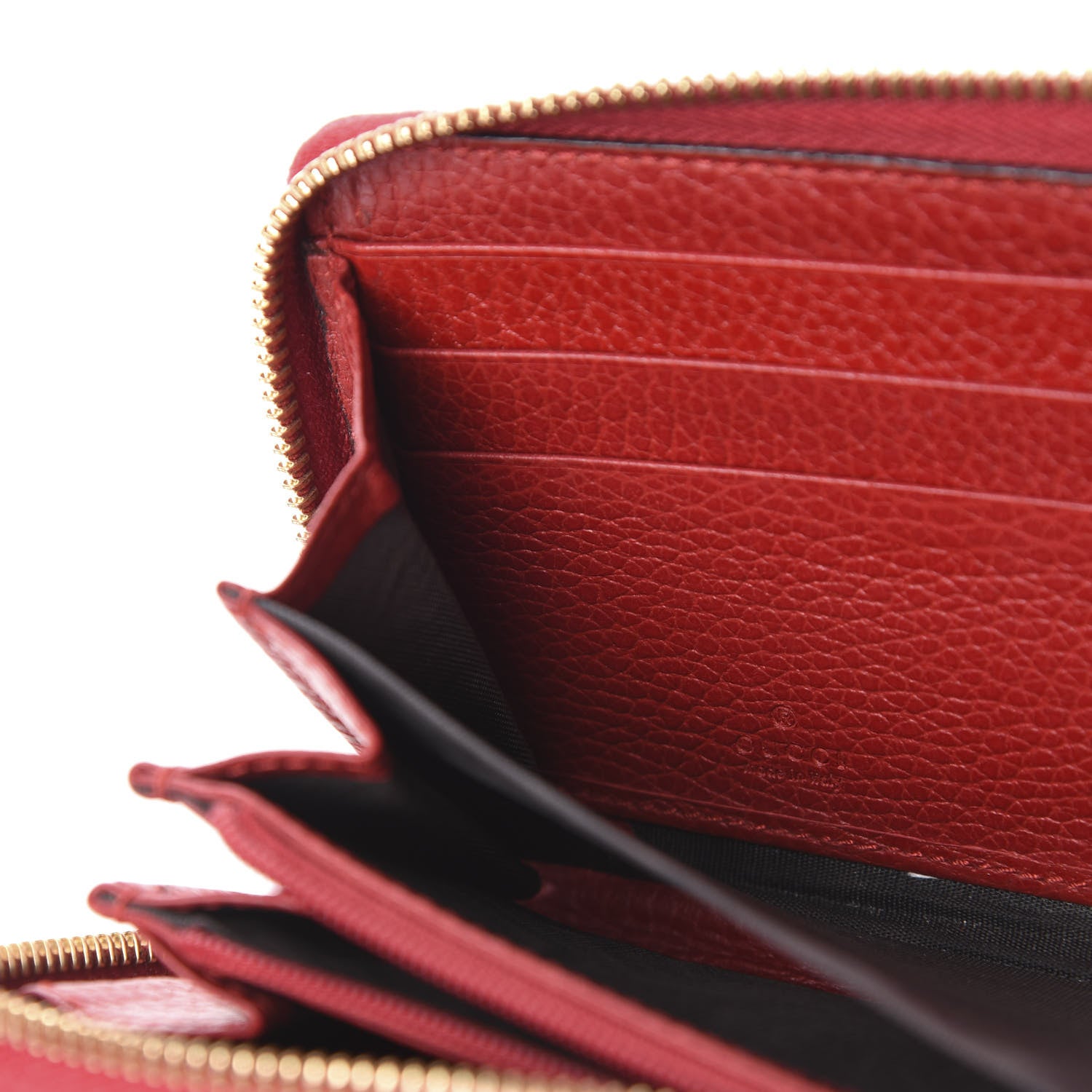 Gucci Dollar Calfskin GG Marmont Zip Around Wallet Hibiscus Red 8 of 12