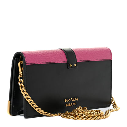 Prada City Calfskin Cahier Crystal Studded Mini Bag Fuxia Black 3 of 13