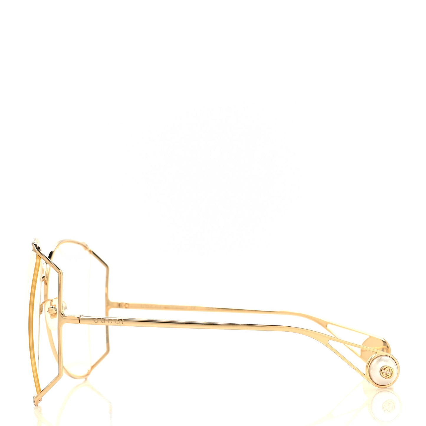 Metal Oversized Round Sunglasses GG0252S Gold