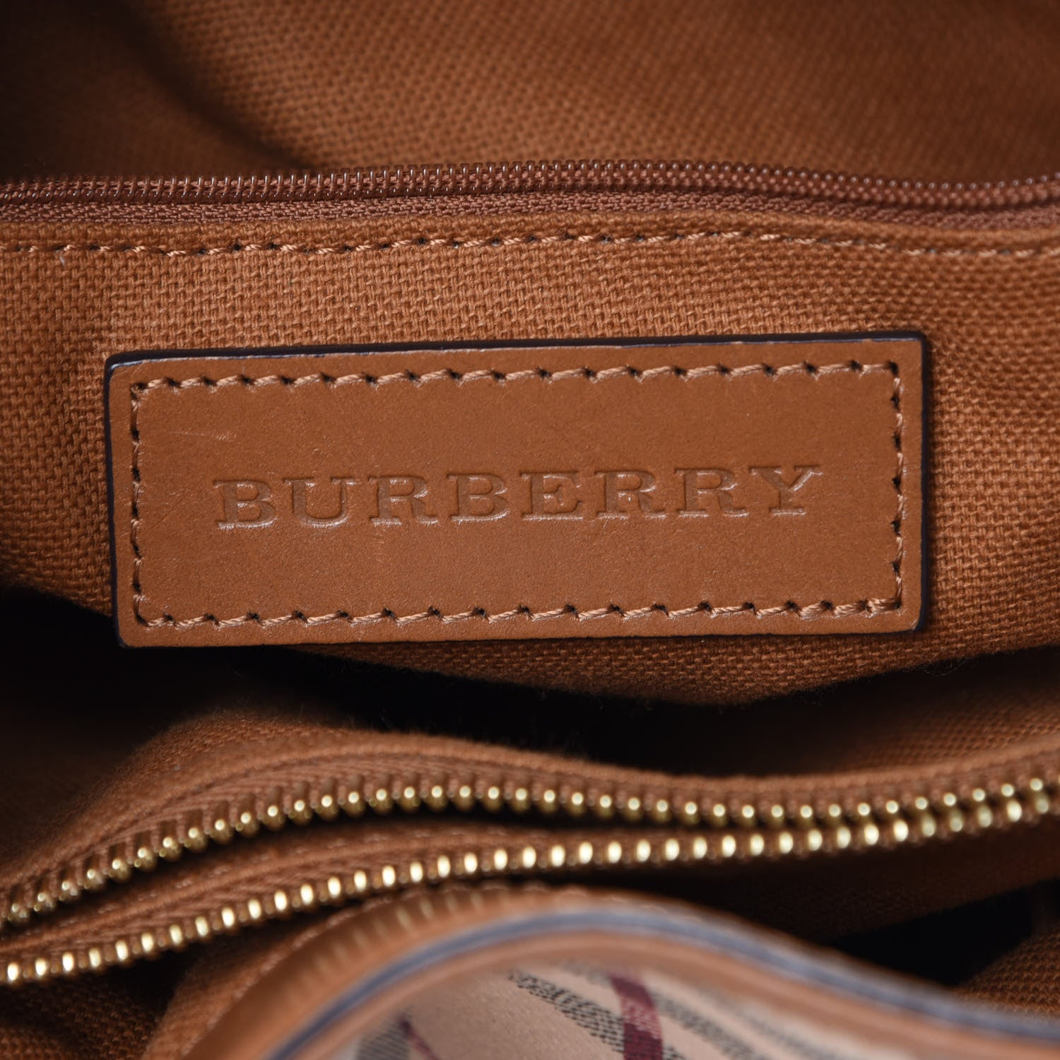 Burberry Haymarket Check Medium Golderton Tote Mid Camel 5 of 15