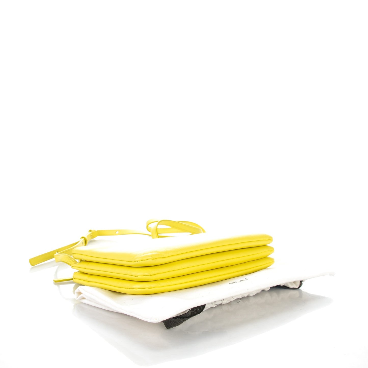 Lambskin Small Trio Crossbody Bag Fluo Yellow