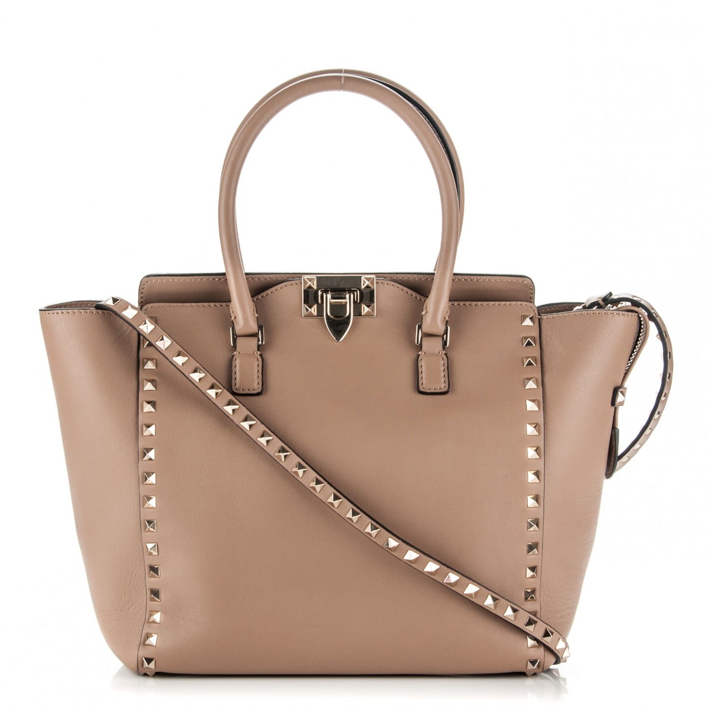 Vitello Rockstud Double Handle Tote Alpaca