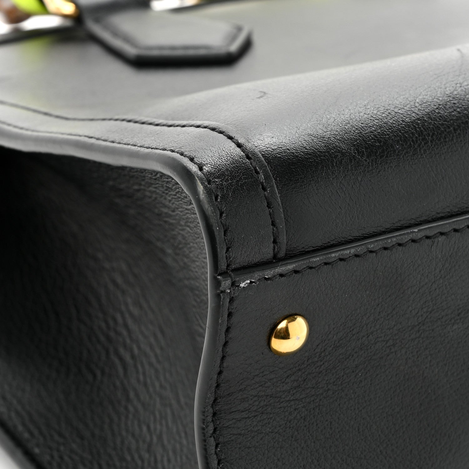 Gucci Calfskin Small Diana Tote Bag Black Yellow Fluo 17 of 19