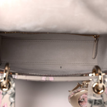 Christian Dior Calfskin Flower Printed Small My ABCDior Lady Dior Pink Multicolor 5 of 10