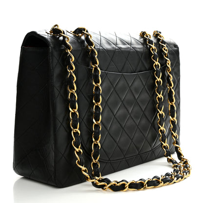 Chanel Lambskin Quilted XL Jumbo Single Flap Black 3 of 11