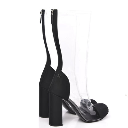 Chanel PVC Grosgrain High Boots 42 Transparent Black 4 of 7