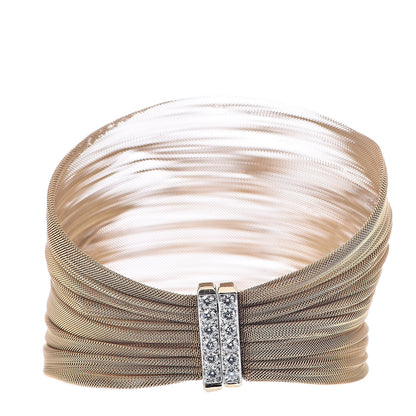 Tiffany 18K Yellow Gold Platinum Diamond Mesh Bracelet 4 of 6