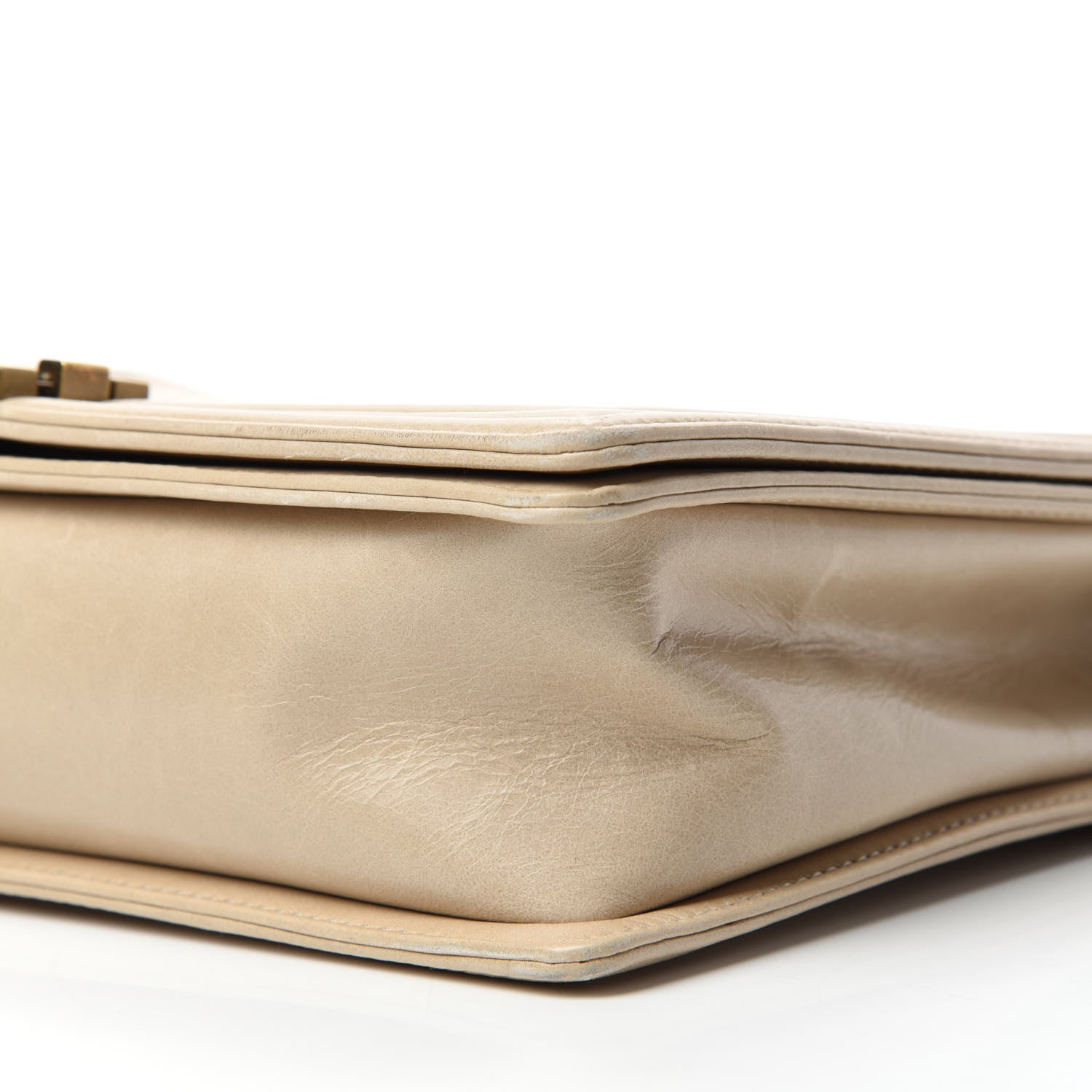 Chanel Glazed Calfskin Quilted Large Boy Flap Beige 8 of 12