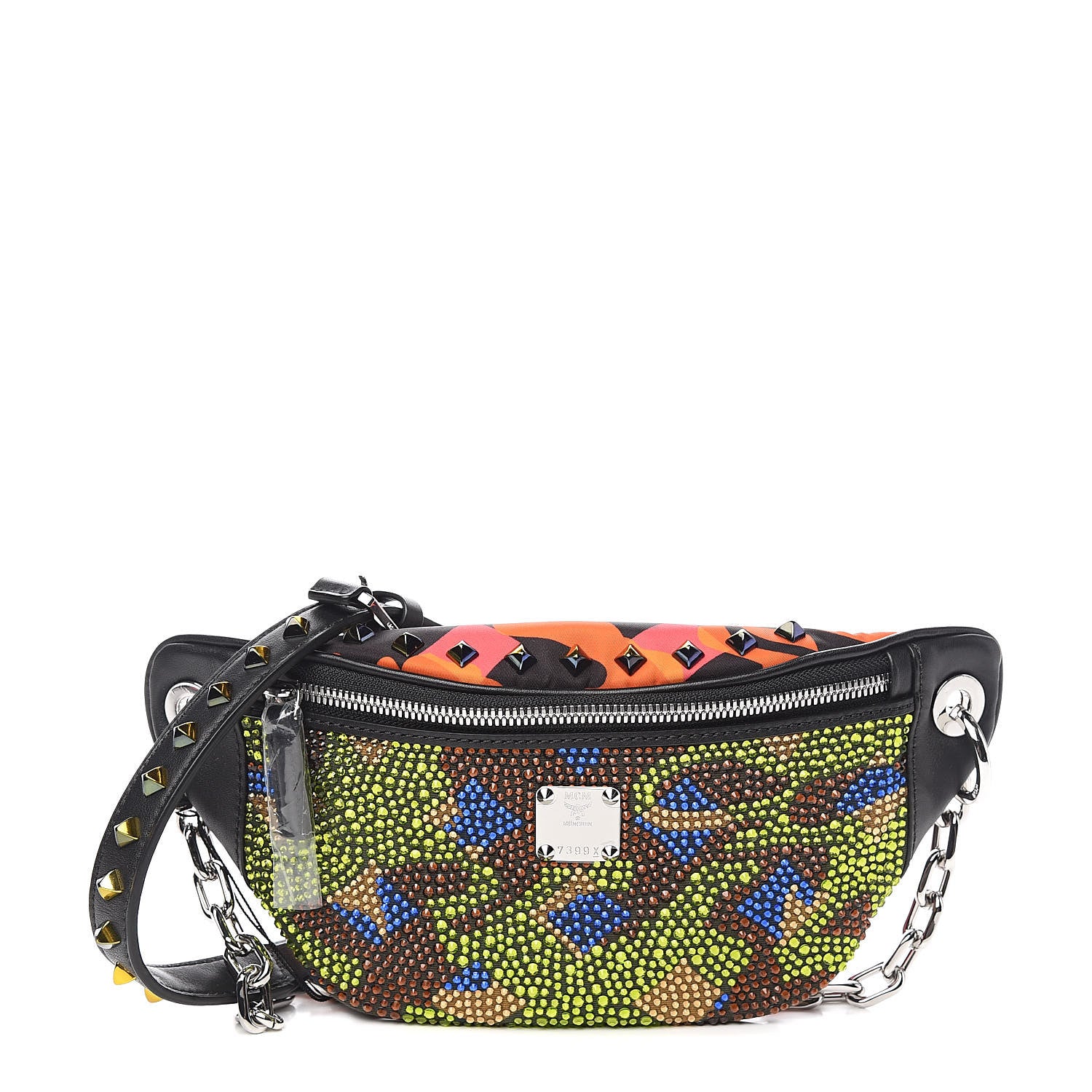 MCM Visetos Nylon Crystal Lion Camo Crossbody Bag Multicolor 1 of 10