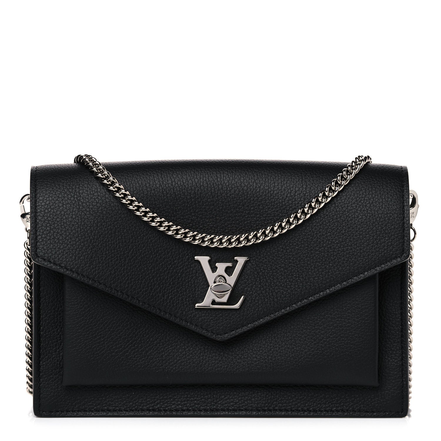 Louis Vuitton Soft Calfskin My Lockme Chain Pochette Black 1 of 13
