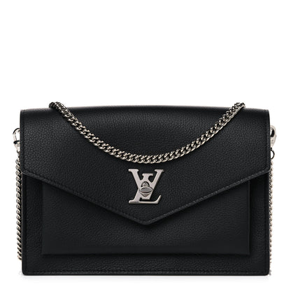 Louis Vuitton Soft Calfskin My Lockme Chain Pochette Black 1 of 13