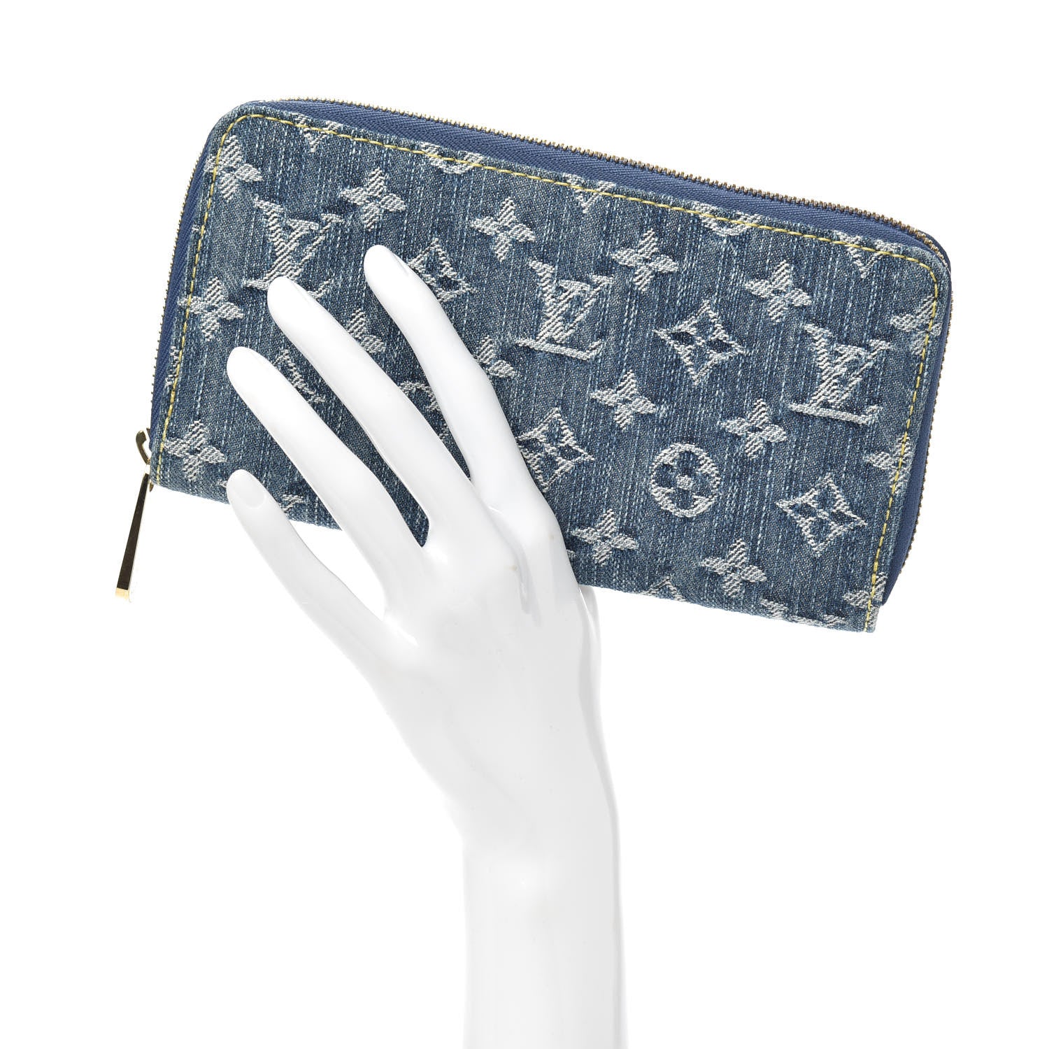 Louis Vuitton Monogram Denim Zippy Wallet Blue 2 of 6